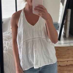 Vintage Y2K Old Navy Linen Halter‎ Top Size XL
